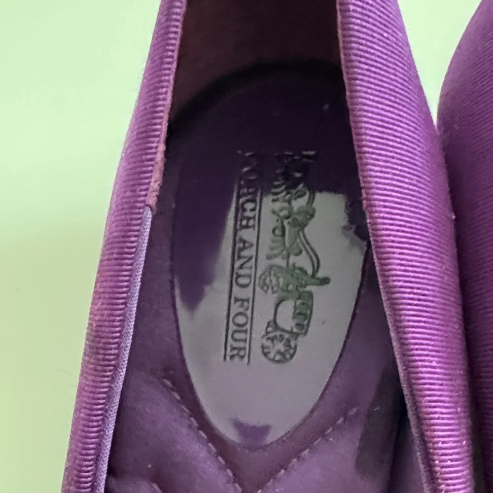 Coach and Four Deep Purple Bow Ballet Flats - Picture 2 of 8